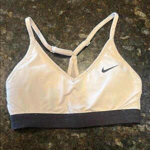 Nike white and Black Sports Bra with Racerback Design